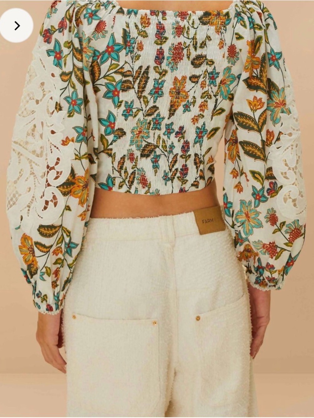 FARM rio botanicals off-white lace blouse, s, nwt - Picture 5 of 5